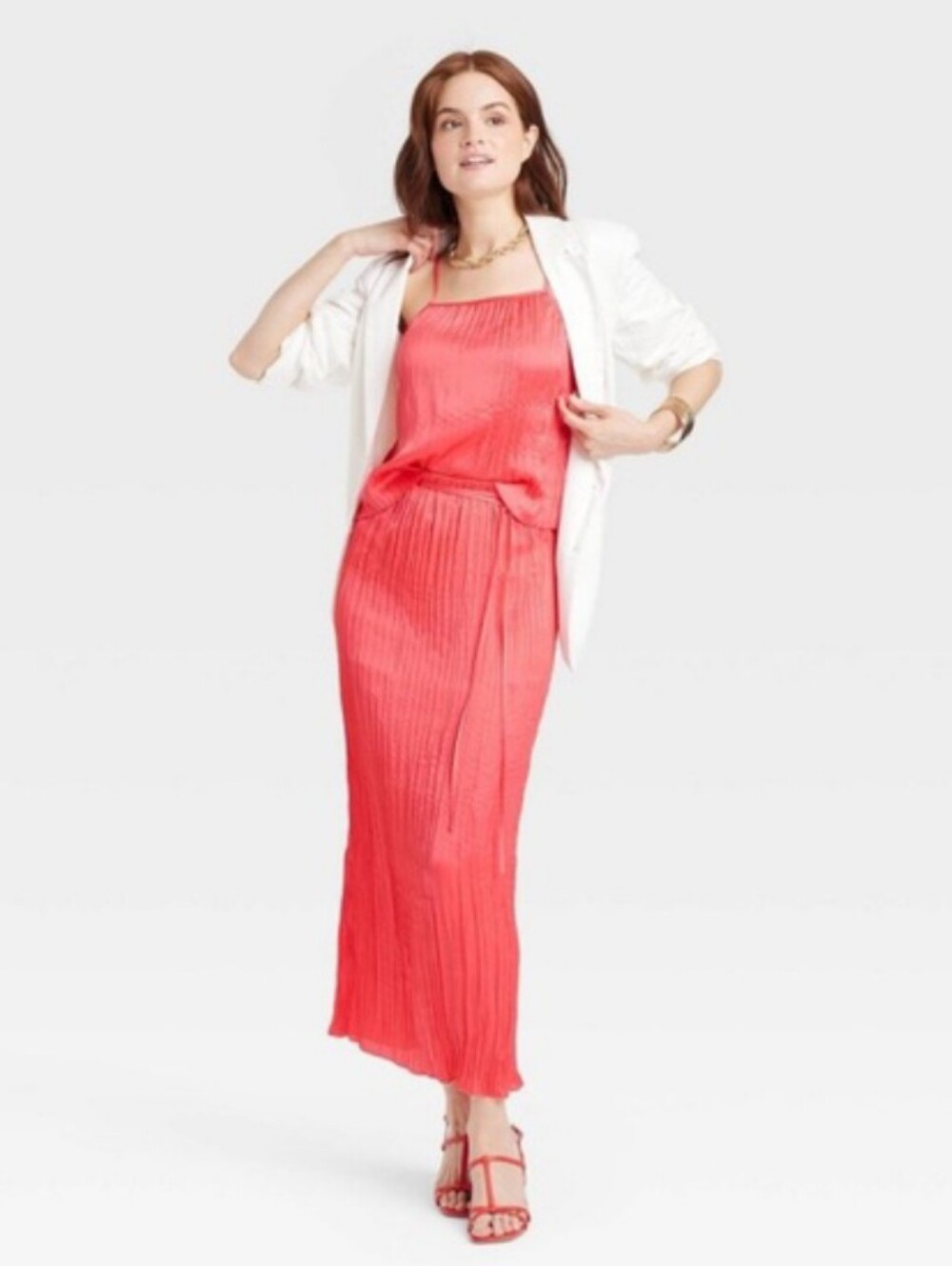 A New Day‎ Satin Crinkle Midi Skirt